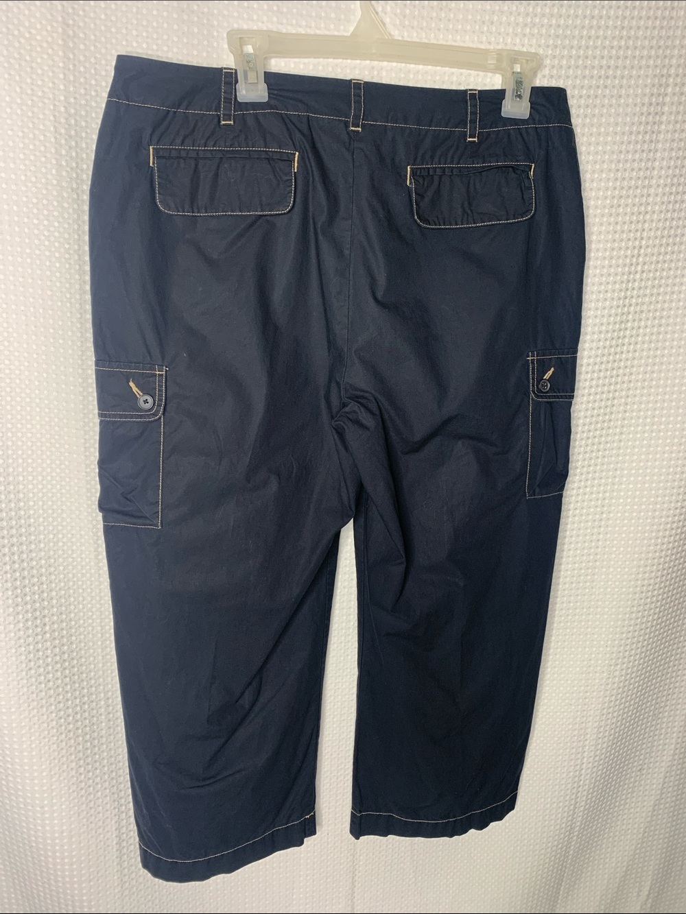 Lands' End Cotton Navy Blue Cargo Capris size 12 - Picture 6 of 13